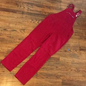 Adult red overalls